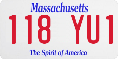 MA license plate 118YU1