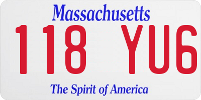 MA license plate 118YU6