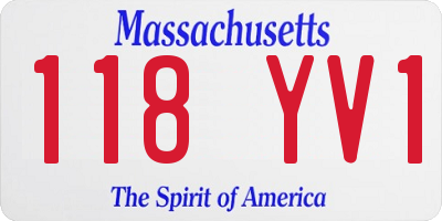MA license plate 118YV1