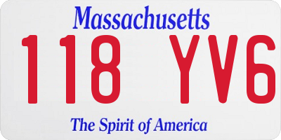 MA license plate 118YV6
