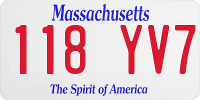 MA license plate 118YV7