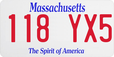 MA license plate 118YX5