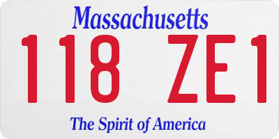 MA license plate 118ZE1