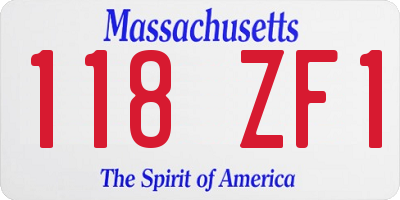 MA license plate 118ZF1