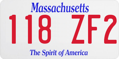 MA license plate 118ZF2