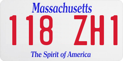 MA license plate 118ZH1