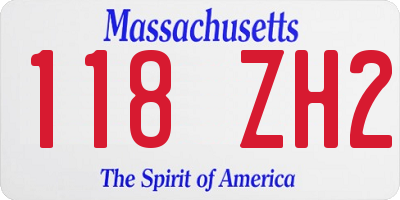 MA license plate 118ZH2