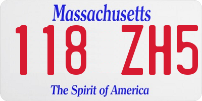 MA license plate 118ZH5