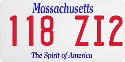 MA license plate 118ZI2