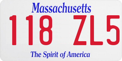MA license plate 118ZL5