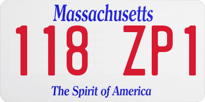 MA license plate 118ZP1