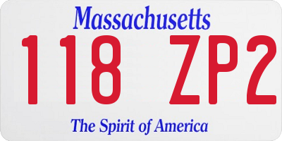MA license plate 118ZP2