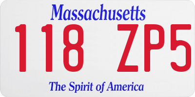 MA license plate 118ZP5