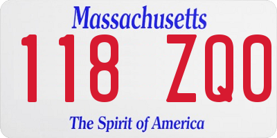 MA license plate 118ZQ0
