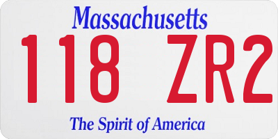 MA license plate 118ZR2