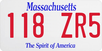 MA license plate 118ZR5