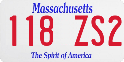 MA license plate 118ZS2
