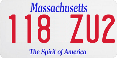 MA license plate 118ZU2