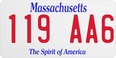 MA license plate 119AA6
