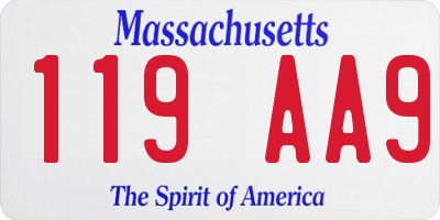 MA license plate 119AA9