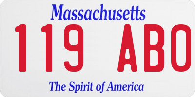 MA license plate 119AB0