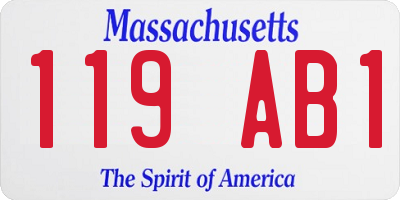 MA license plate 119AB1