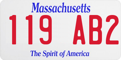 MA license plate 119AB2