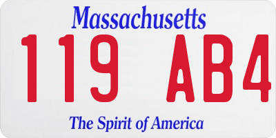 MA license plate 119AB4