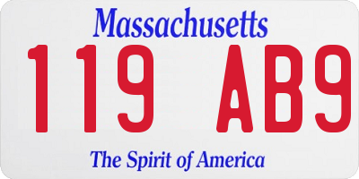 MA license plate 119AB9