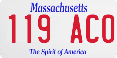 MA license plate 119AC0