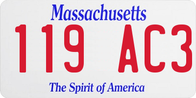 MA license plate 119AC3