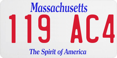 MA license plate 119AC4
