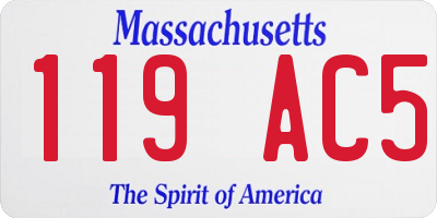 MA license plate 119AC5