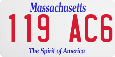 MA license plate 119AC6