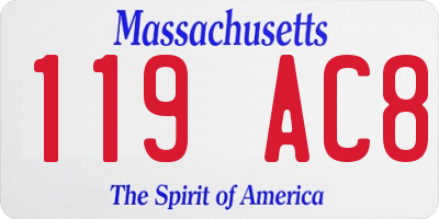 MA license plate 119AC8