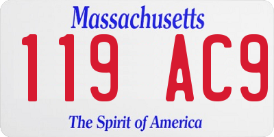 MA license plate 119AC9
