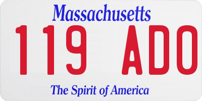 MA license plate 119AD0