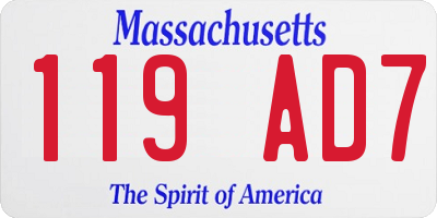 MA license plate 119AD7