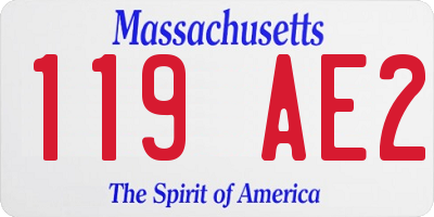 MA license plate 119AE2