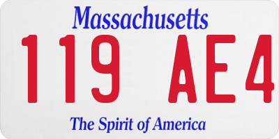 MA license plate 119AE4