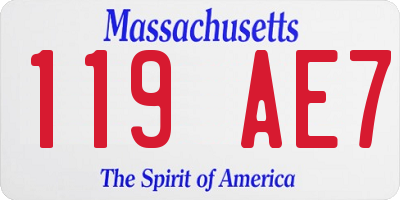 MA license plate 119AE7