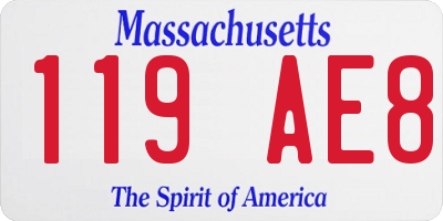 MA license plate 119AE8