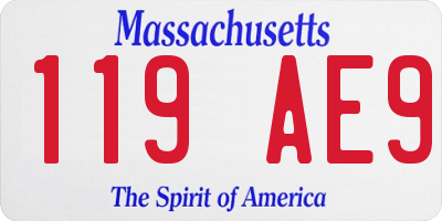 MA license plate 119AE9