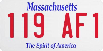 MA license plate 119AF1