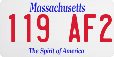 MA license plate 119AF2