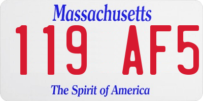 MA license plate 119AF5