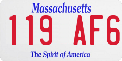 MA license plate 119AF6