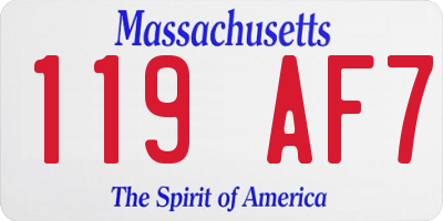 MA license plate 119AF7