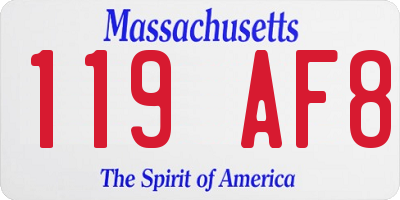 MA license plate 119AF8