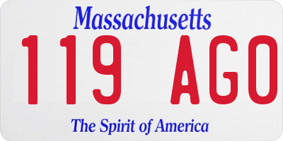MA license plate 119AG0